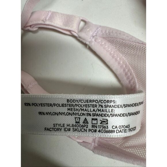 HALSTON Women's Large Seamless Mesh Racer Back Comfort Bra Pink Sz S - Picture 7 of 9